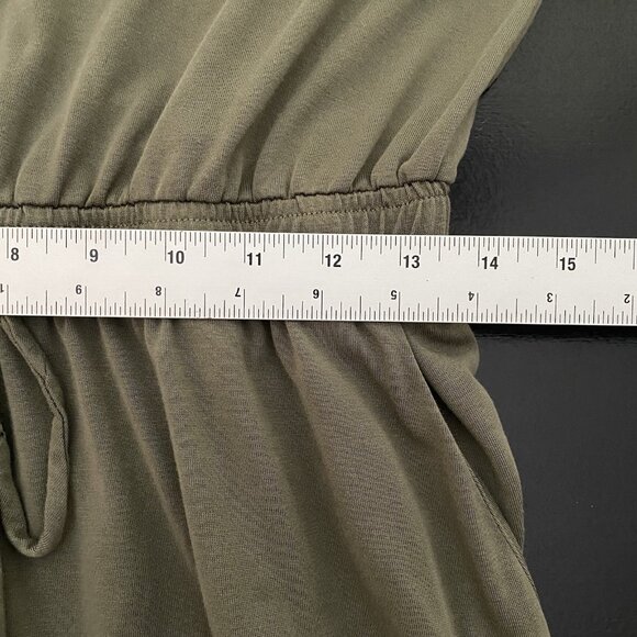 Umgee Wide Leg Crop Jumpsuit Size M Olive Moss Green Boho Beachy Resort Vacation - Picture 10 of 12